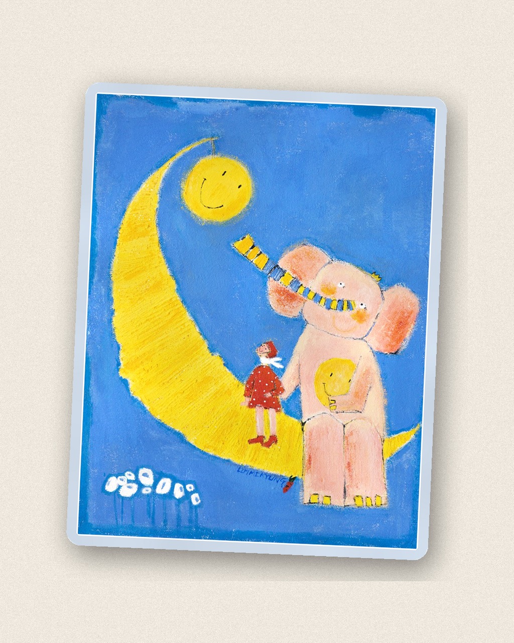 달빛 자장가 아트 블랭킷 · Dusty Blue